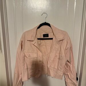 Love Tree Light Pink Jean Cropped Jacket